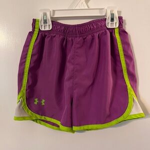 ⭐️ 2/$15 Under Armour Athletic Shorts Purple and Green Performance